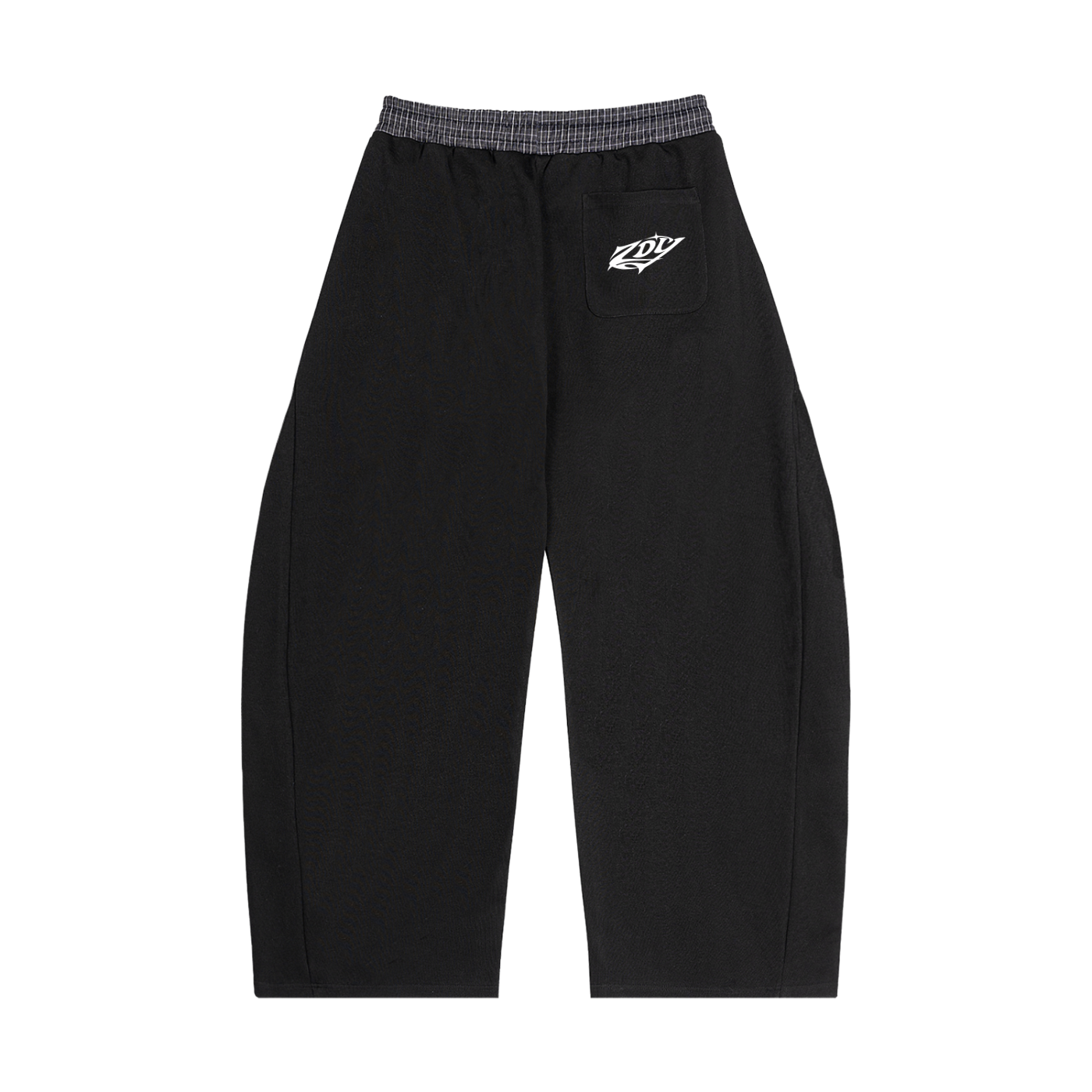 Noir Check Barrel Pants