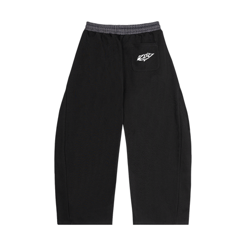 Noir Check Barrel Pants