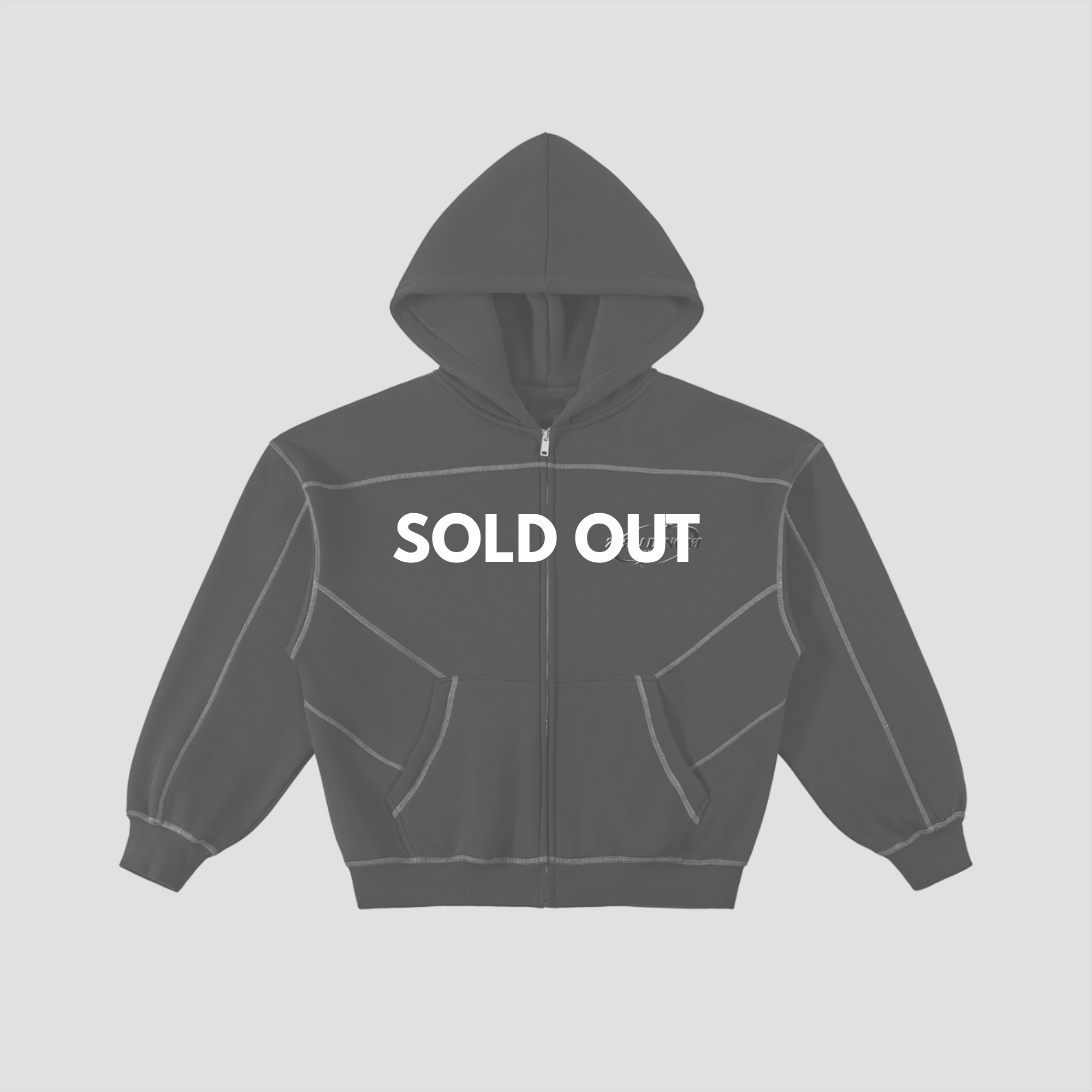ZDY Contrast Stitch Zip Hoodie