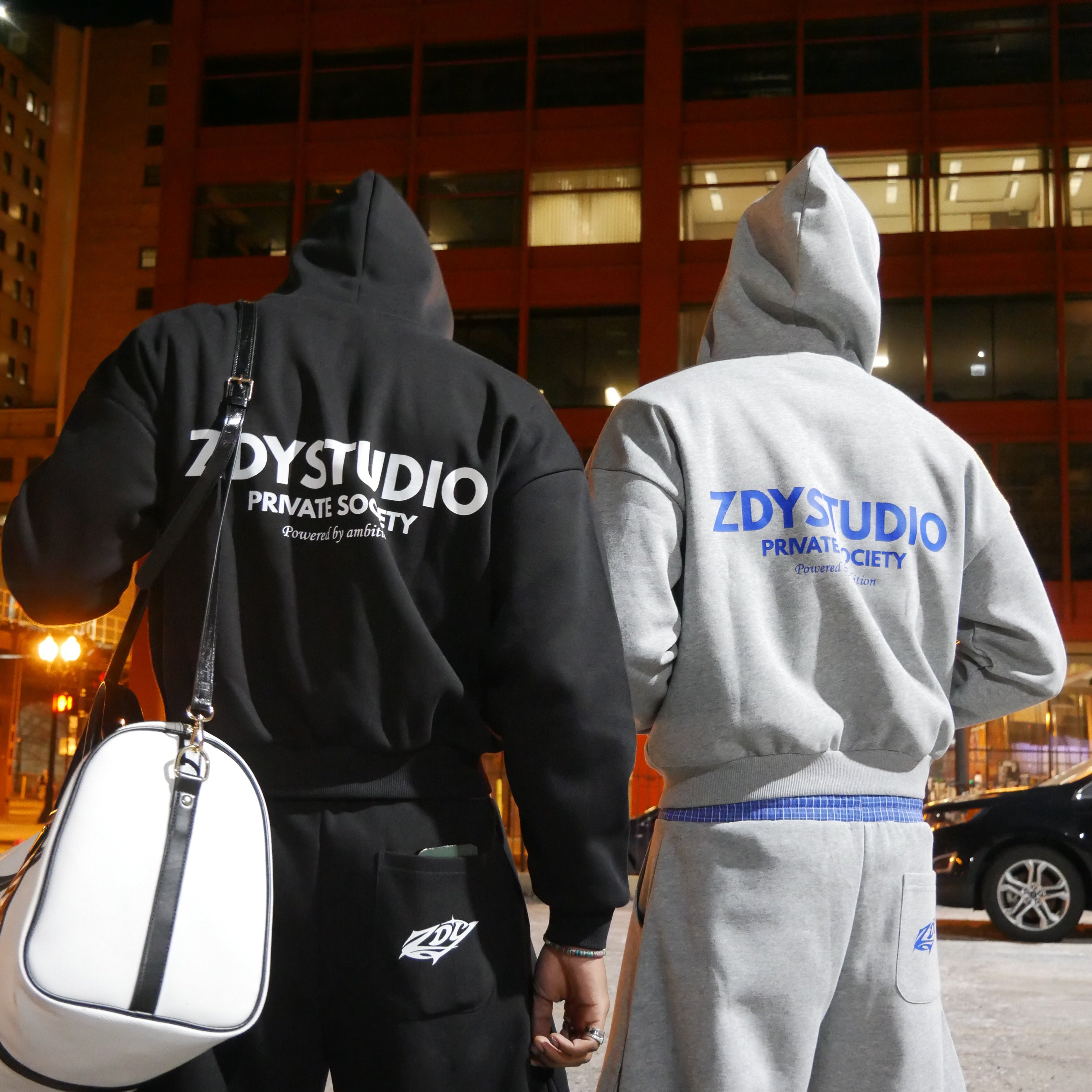 Noir Check Zip Hoodie