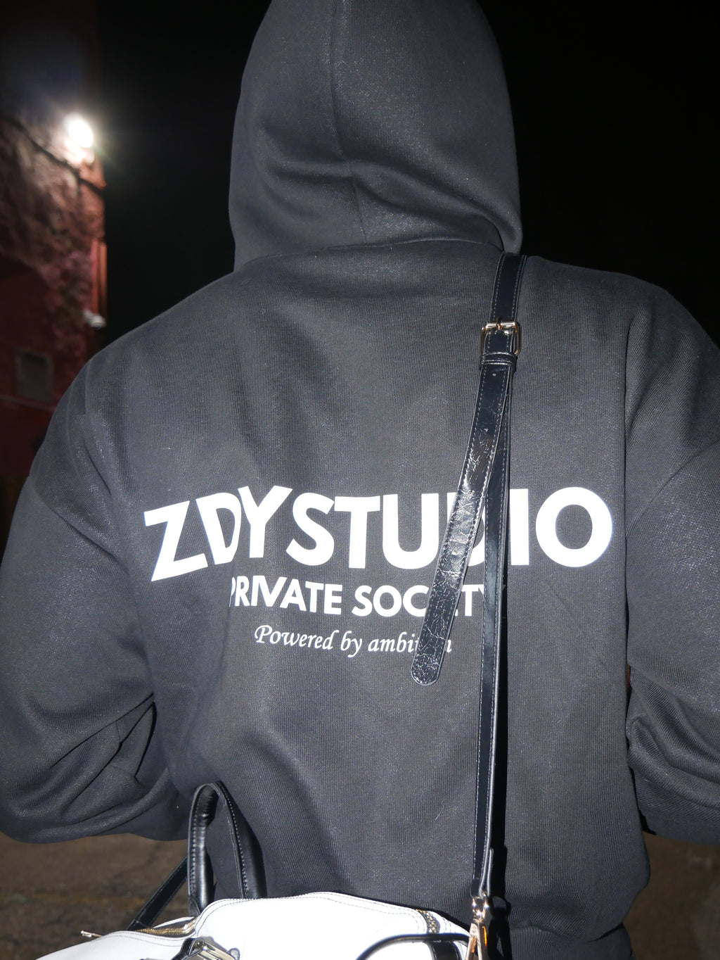 Black Check Zip Hoodie