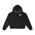 Black Check Zip Hoodie