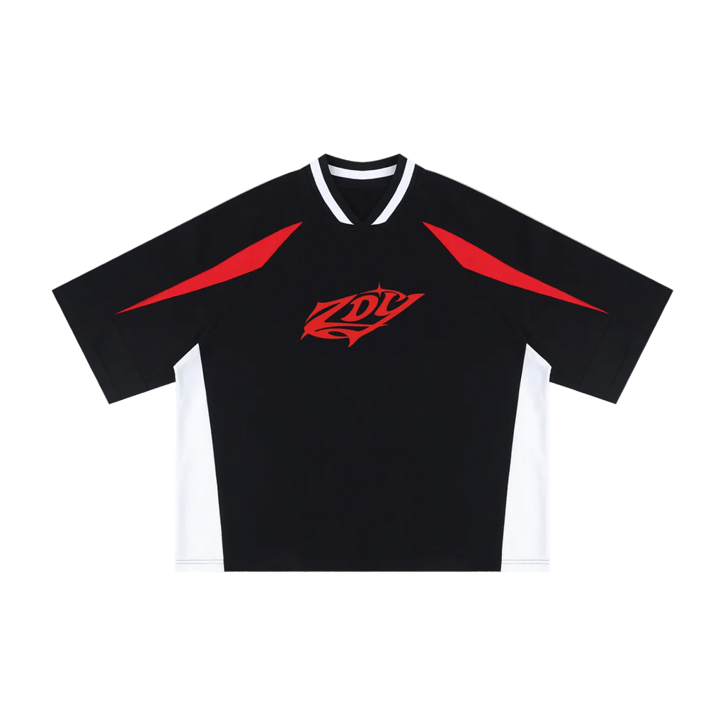 V FORM TEE CRIMSON